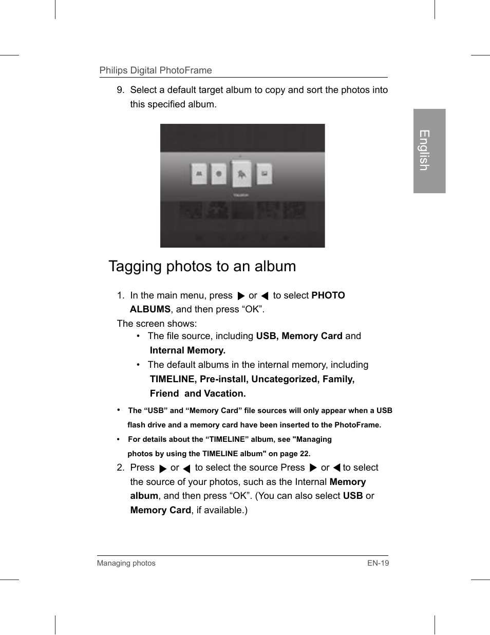 Tagging photos to an album | Philips SPF3071-G7 User Manual | Page 25 / 128