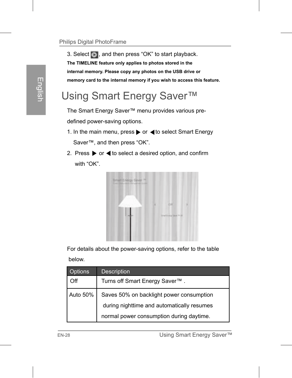 Using smart energy saver | Philips SPF3071-G7 User Manual | Page 34 / 128