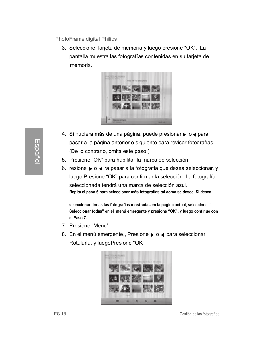 Español | Philips SPF3071-G7 User Manual | Page 66 / 128