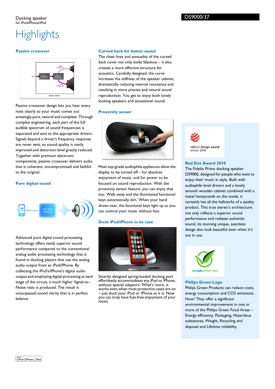 Highlights | Philips DS9000-37 User Manual | Page 2 / 3