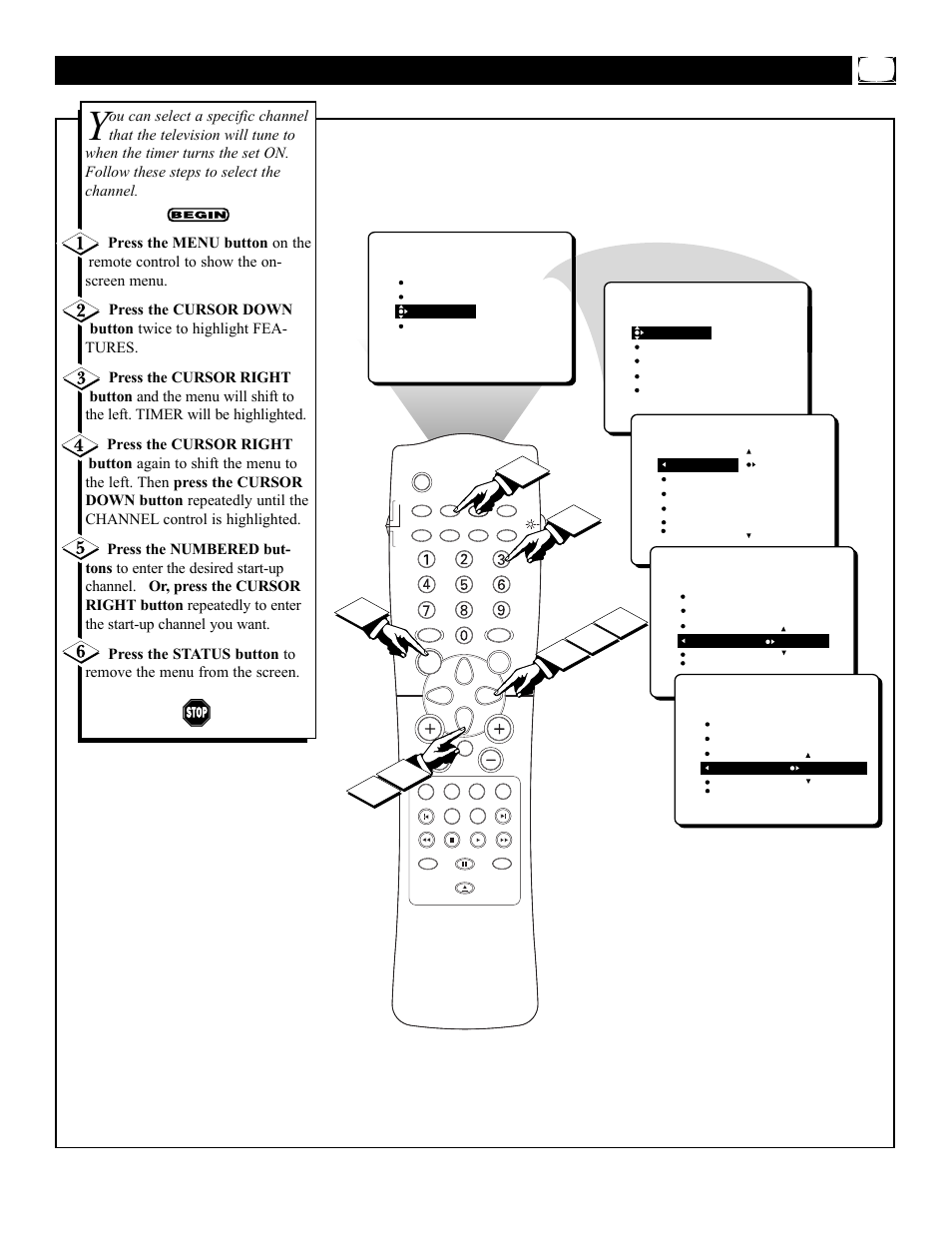 Imer, Electing the, Tart | Hannel | Philips 27DV60S99 User Manual | Page 13 / 62