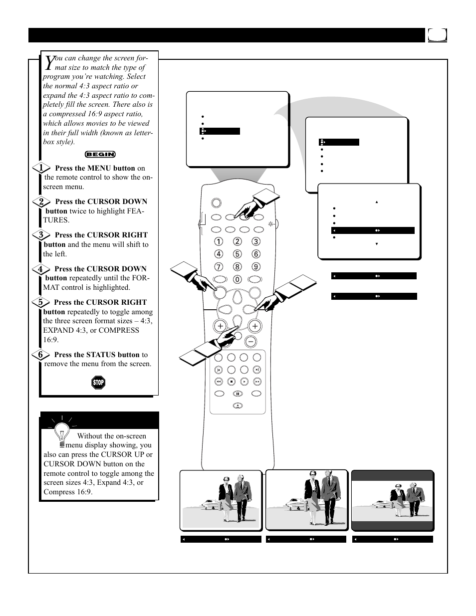 Electing the, Creen, Ormat | Philips 27DV60S99 User Manual | Page 17 / 62