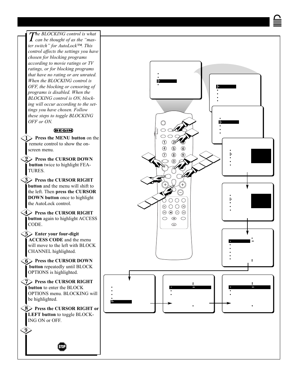 Urning, Lock | Philips 27DV60S99 User Manual | Page 25 / 62