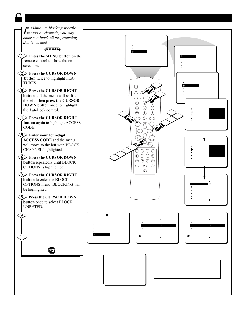 Locking, Nrated, Roadcasts | Philips 27DV60S99 User Manual | Page 26 / 62