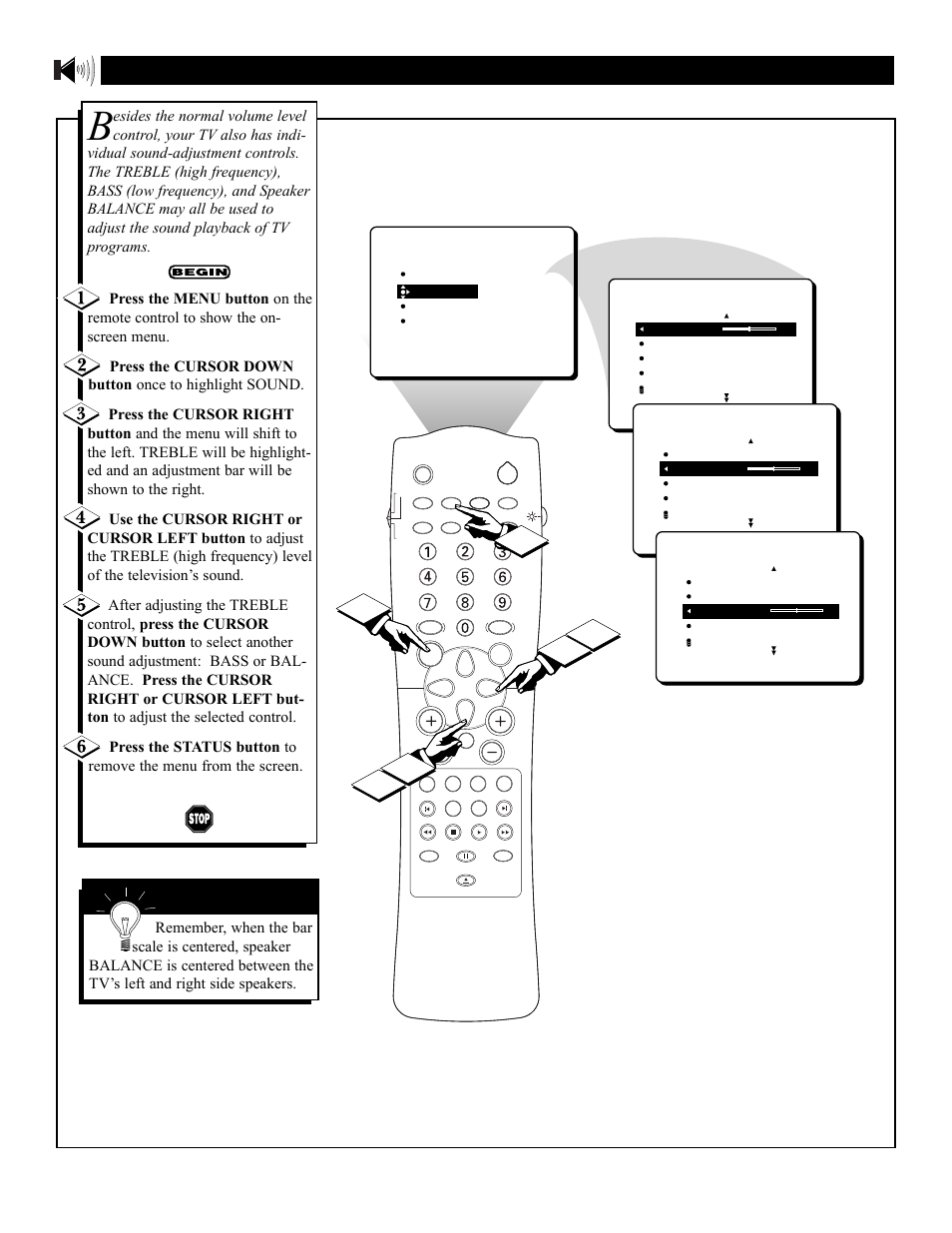 Ound, Djusting the, Reble | Alance | Philips 27DV60S99 User Manual | Page 30 / 62