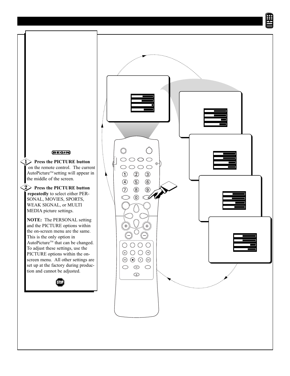 Emote, Ontrol, Sing | Icture | Philips 27DV60S99 User Manual | Page 37 / 62