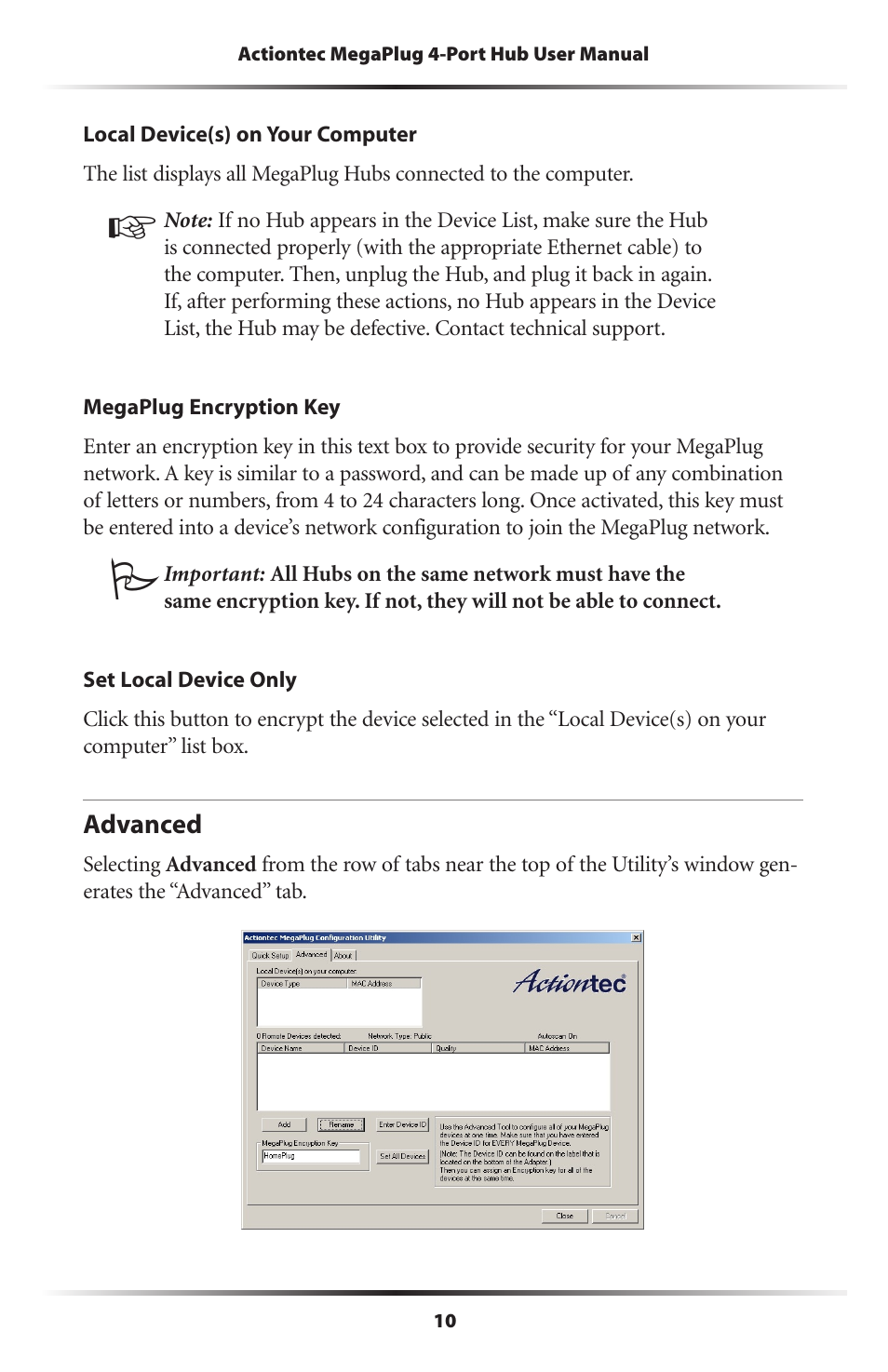 Advanced | Actiontec electronic HPE400T User Manual | Page 13 / 55