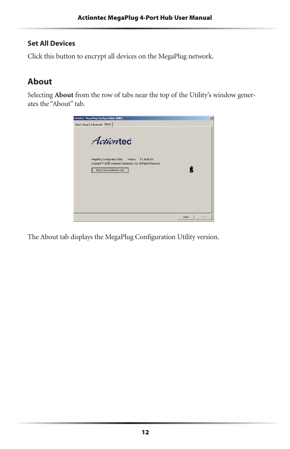 About | Actiontec electronic HPE400T User Manual | Page 15 / 55
