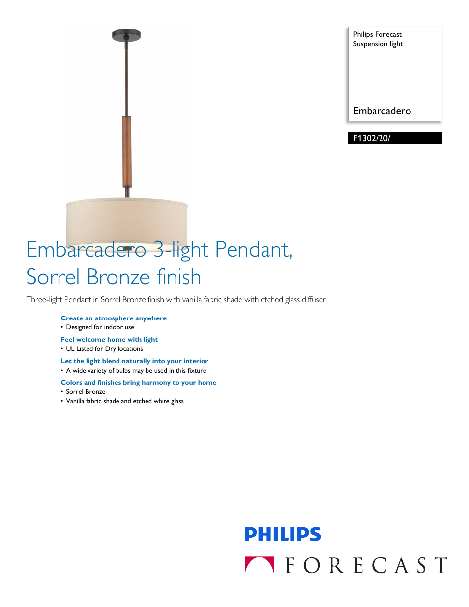 Philips F130220 User Manual | 2 pages
