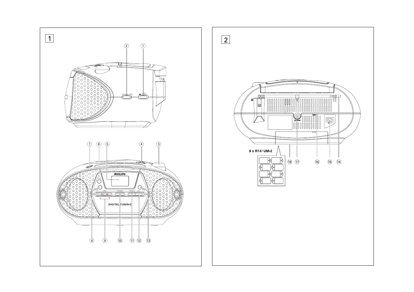 Philips AZ1303-37B User Manual | Page 3 / 9