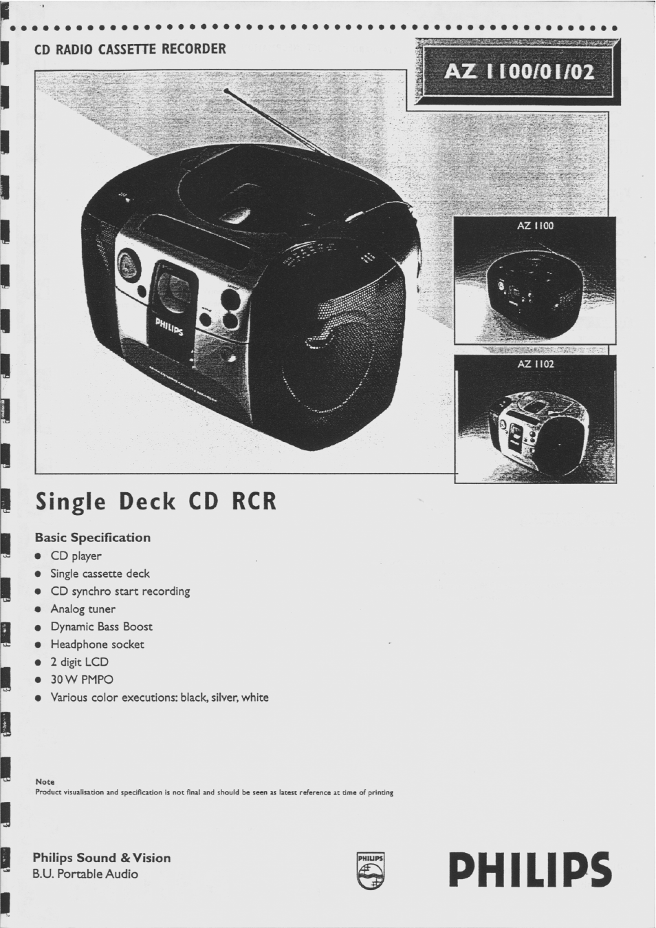 Philips AZ1109-17 User Manual | 2 pages