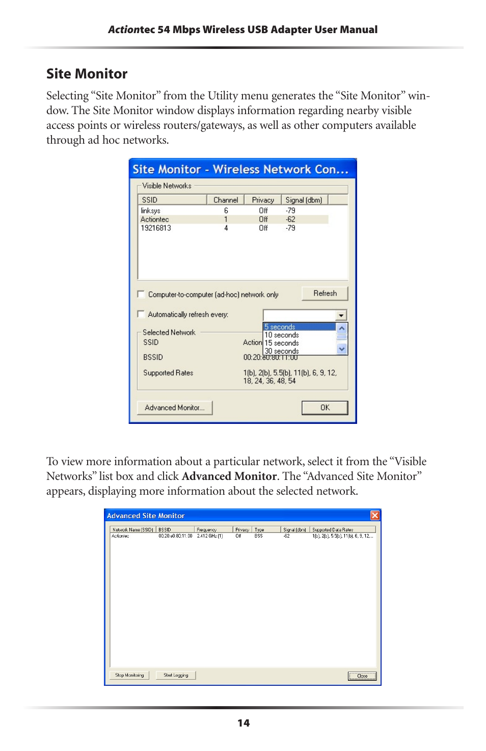 Site monitor | Actiontec electronic 802UIG User Manual | Page 17 / 41