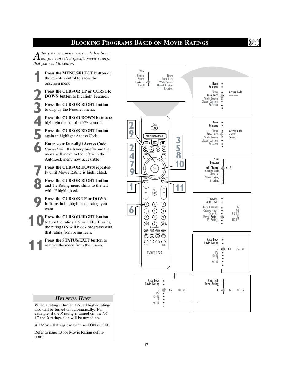 Philips 26" HDTV monitor widescreen TV User Manual | Page 17 / 39