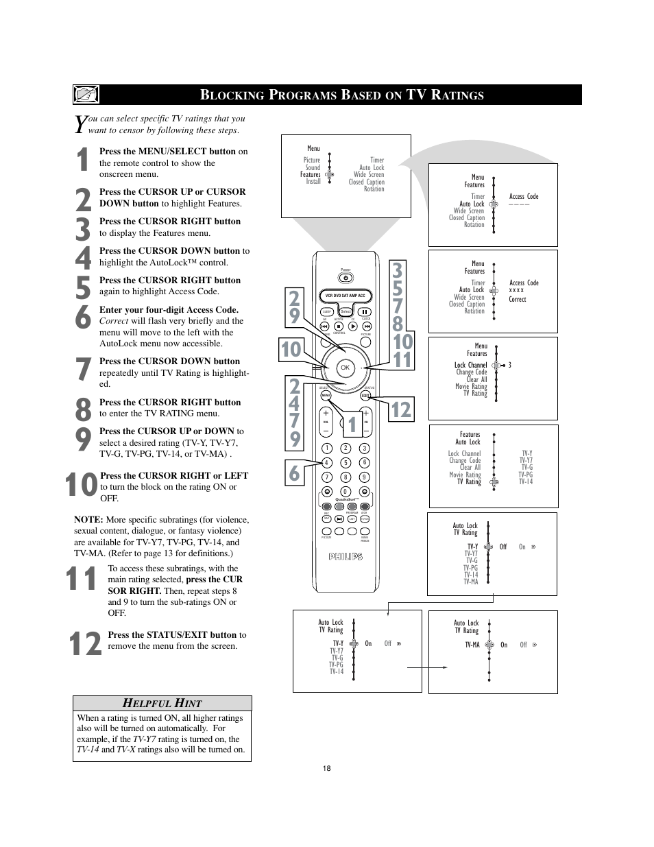 Tv r | Philips 26" HDTV monitor widescreen TV User Manual | Page 18 / 39