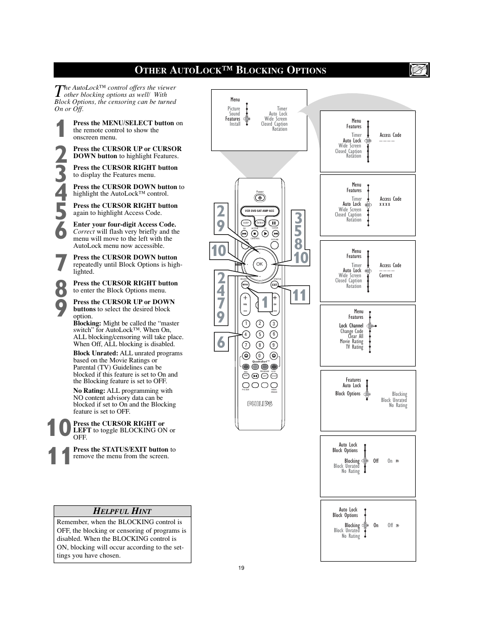 Philips 26" HDTV monitor widescreen TV User Manual | Page 19 / 39