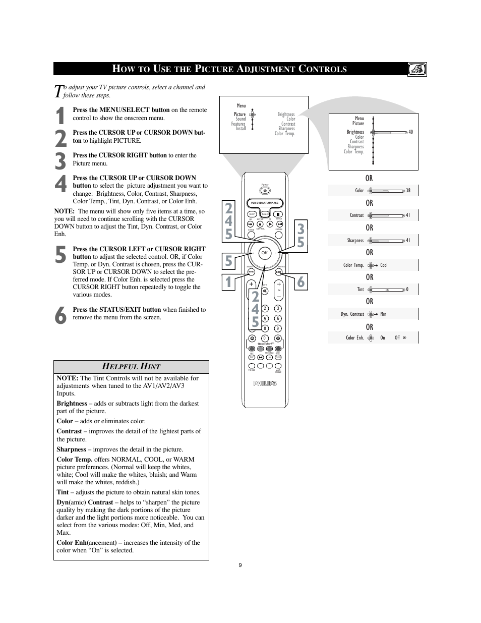 Philips 26" HDTV monitor widescreen TV User Manual | Page 9 / 39