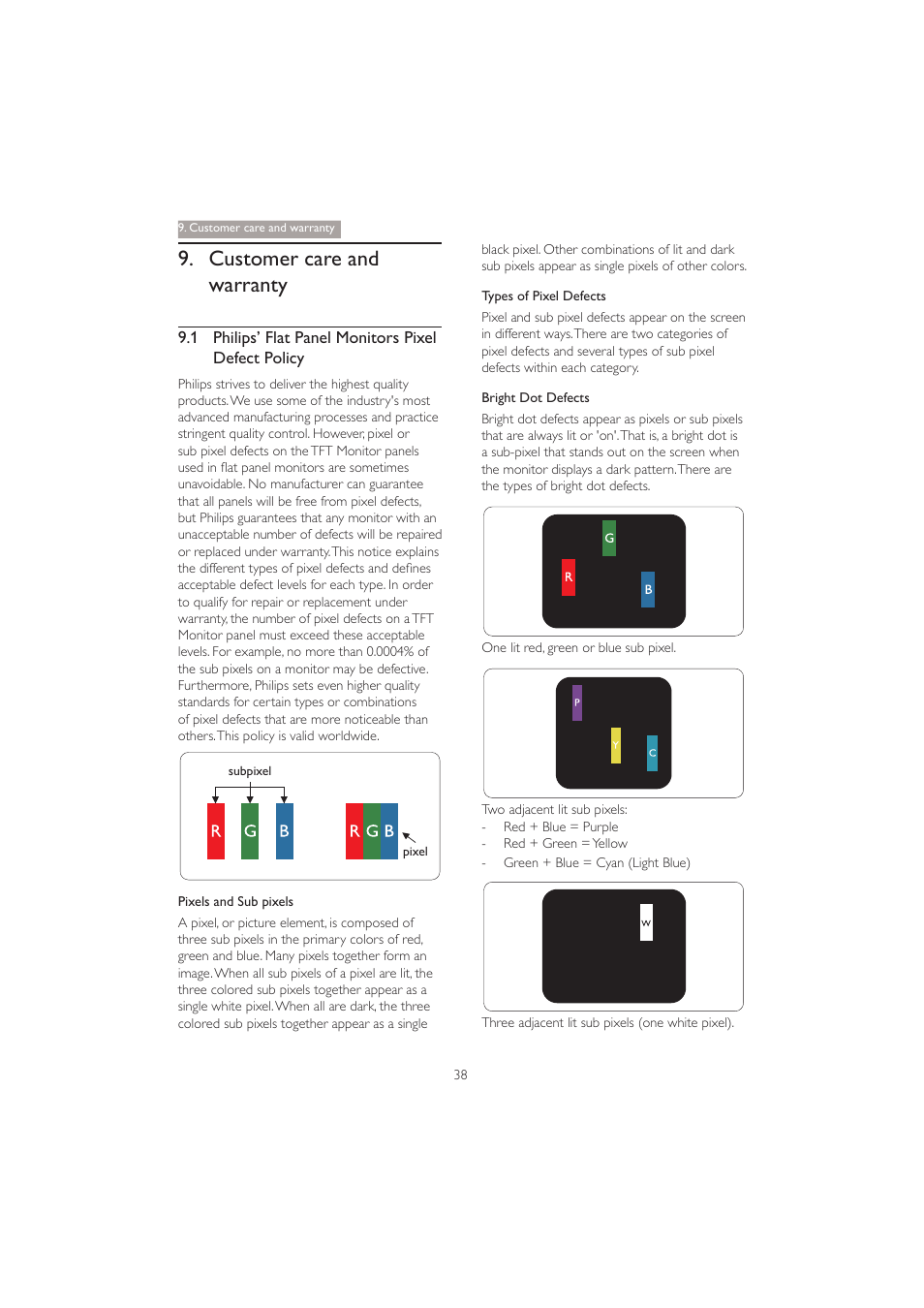 Customer care and warranty | Philips 272P4QPJKEB-00 User Manual | Page 40 / 52