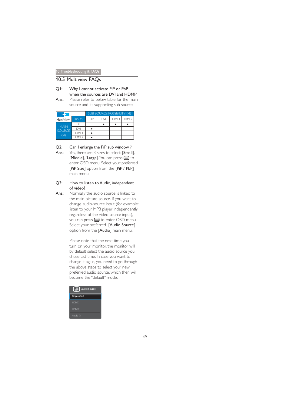 5 multiview faqs | Philips 272P4QPJKEB-00 User Manual | Page 51 / 52