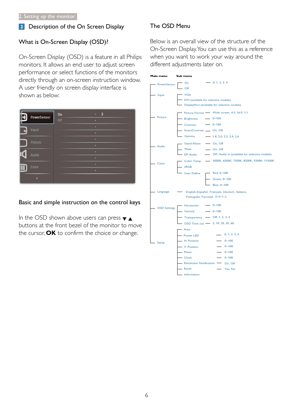 Setting up the monitor | Philips 241B4LPCS-00 User Manual | Page 8 / 52