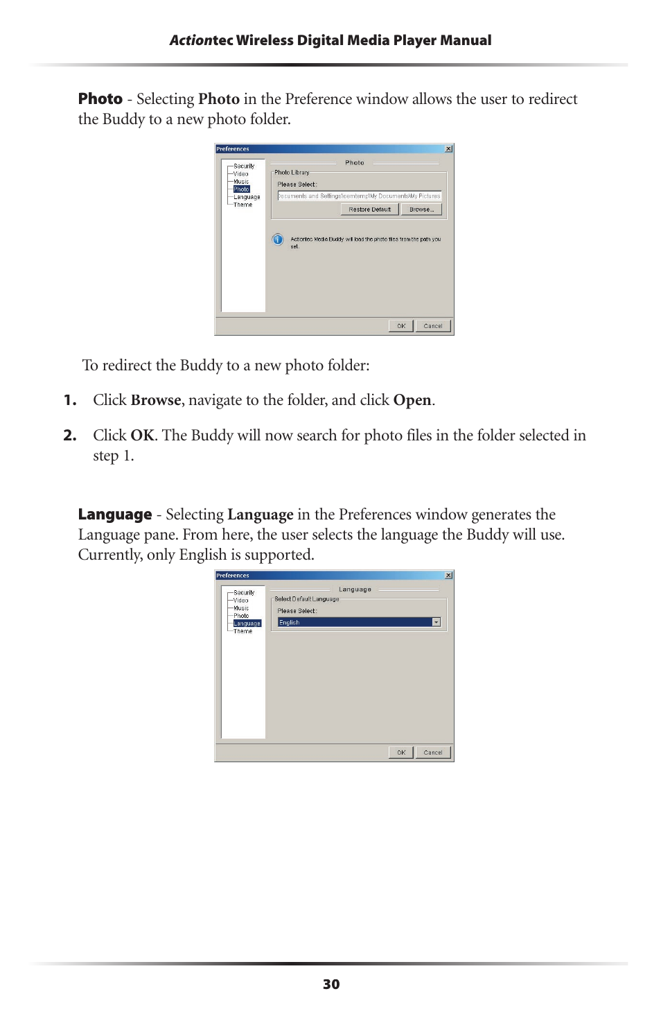 Actiontec electronic Wireless Digital Media Player DMP011000-01 User Manual | Page 33 / 71