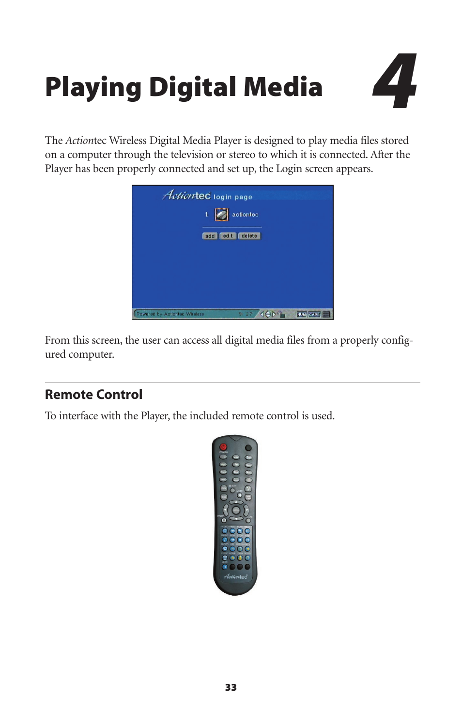 Playing digital media | Actiontec electronic Wireless Digital Media Player DMP011000-01 User Manual | Page 36 / 71