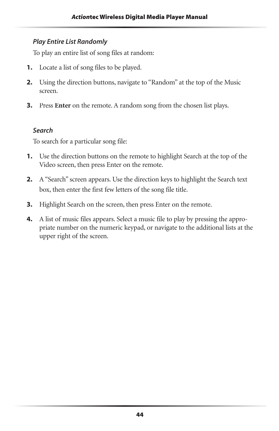 Actiontec electronic Wireless Digital Media Player DMP011000-01 User Manual | Page 47 / 71