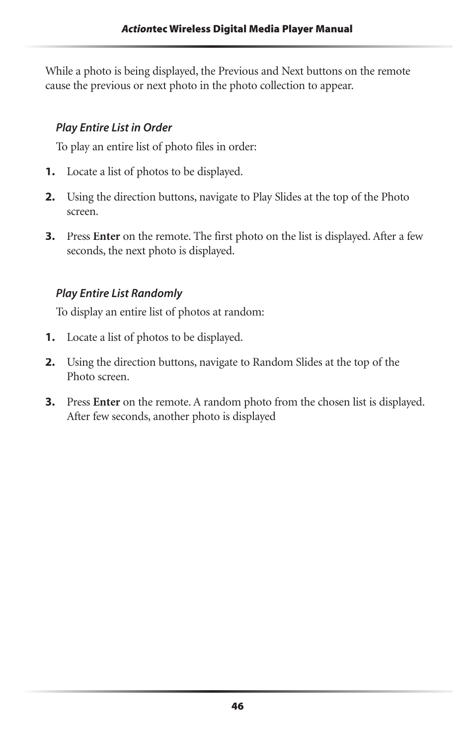 Actiontec electronic Wireless Digital Media Player DMP011000-01 User Manual | Page 49 / 71