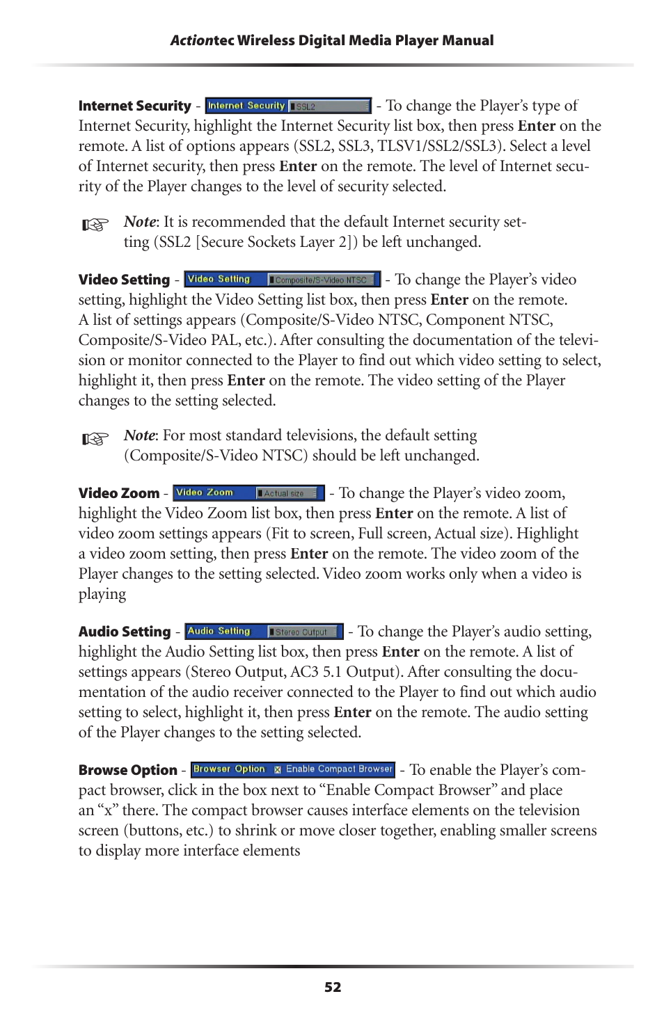 Actiontec electronic Wireless Digital Media Player DMP011000-01 User Manual | Page 55 / 71