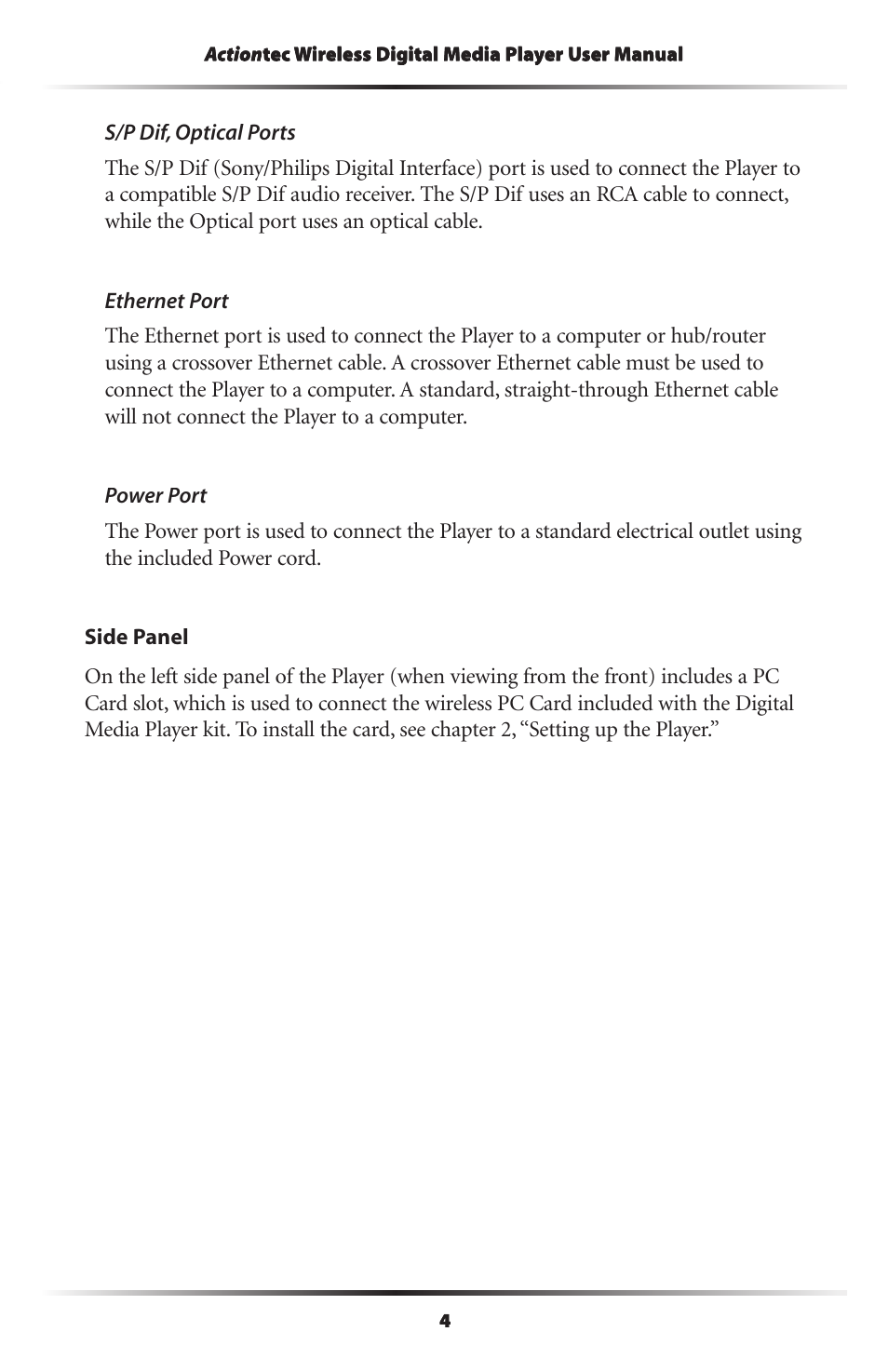 Actiontec electronic Wireless Digital Media Player DMP011000-01 User Manual | Page 7 / 71