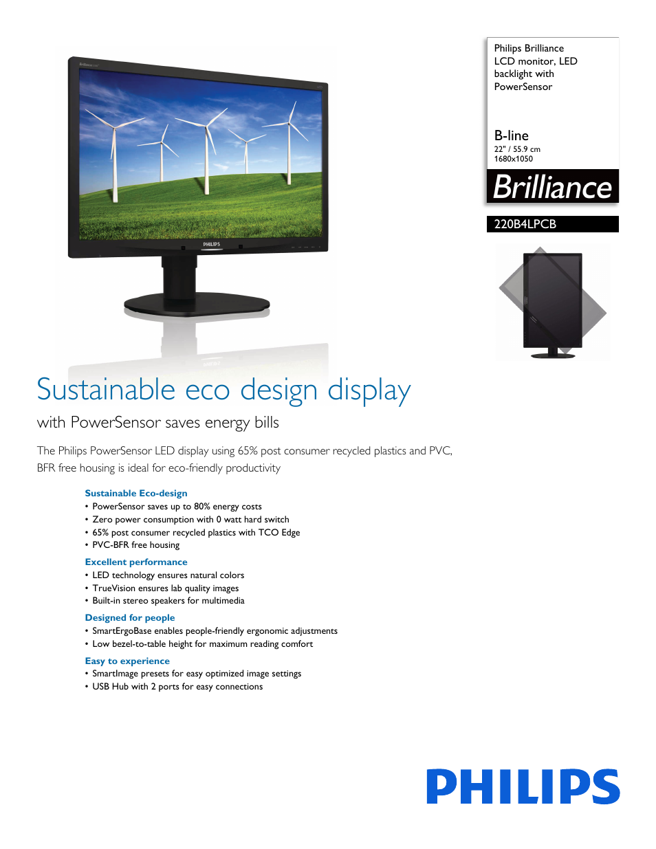Philips 220B4LPCB-27 User Manual | 3 pages
