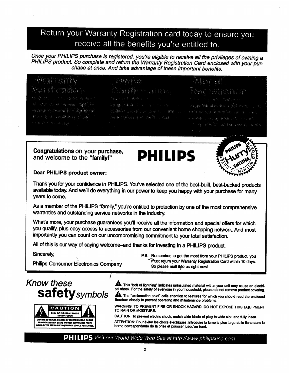 Philips | Philips 19PS50S99 User Manual | Page 3 / 50