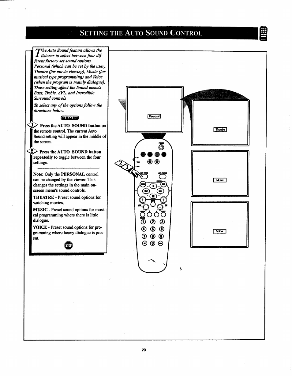 Etting, Ound, Ontrol | Philips 19PS50S99 User Manual | Page 35 / 50