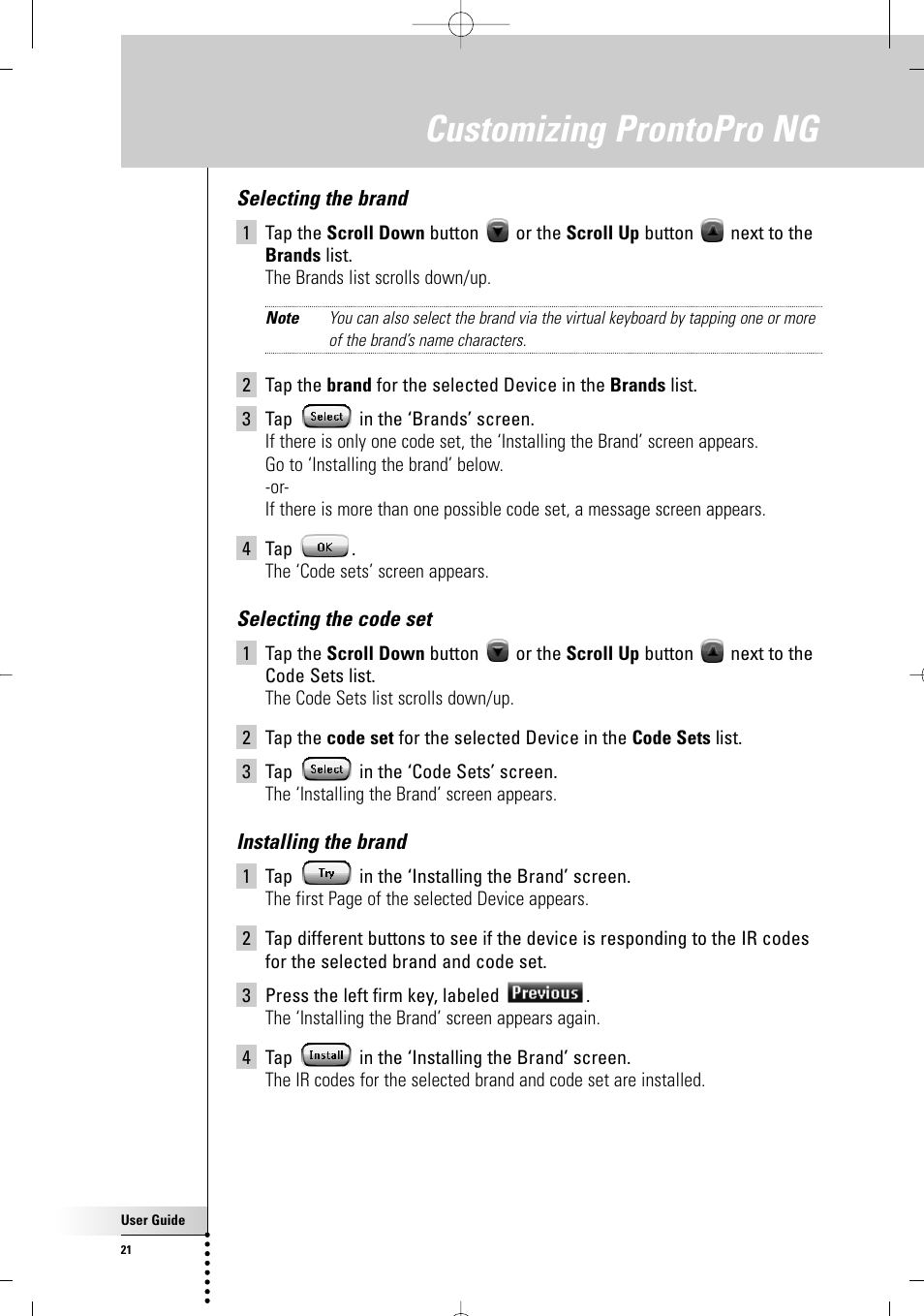 Customizing prontopro ng | Philips TSU7000-37 User Manual | Page 21 / 70