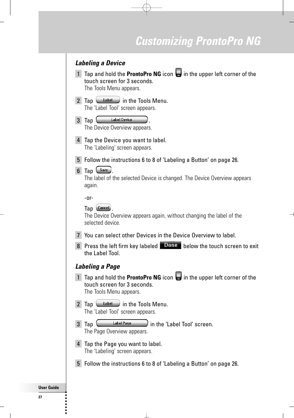 Customizing prontopro ng | Philips TSU7000-37 User Manual | Page 27 / 70