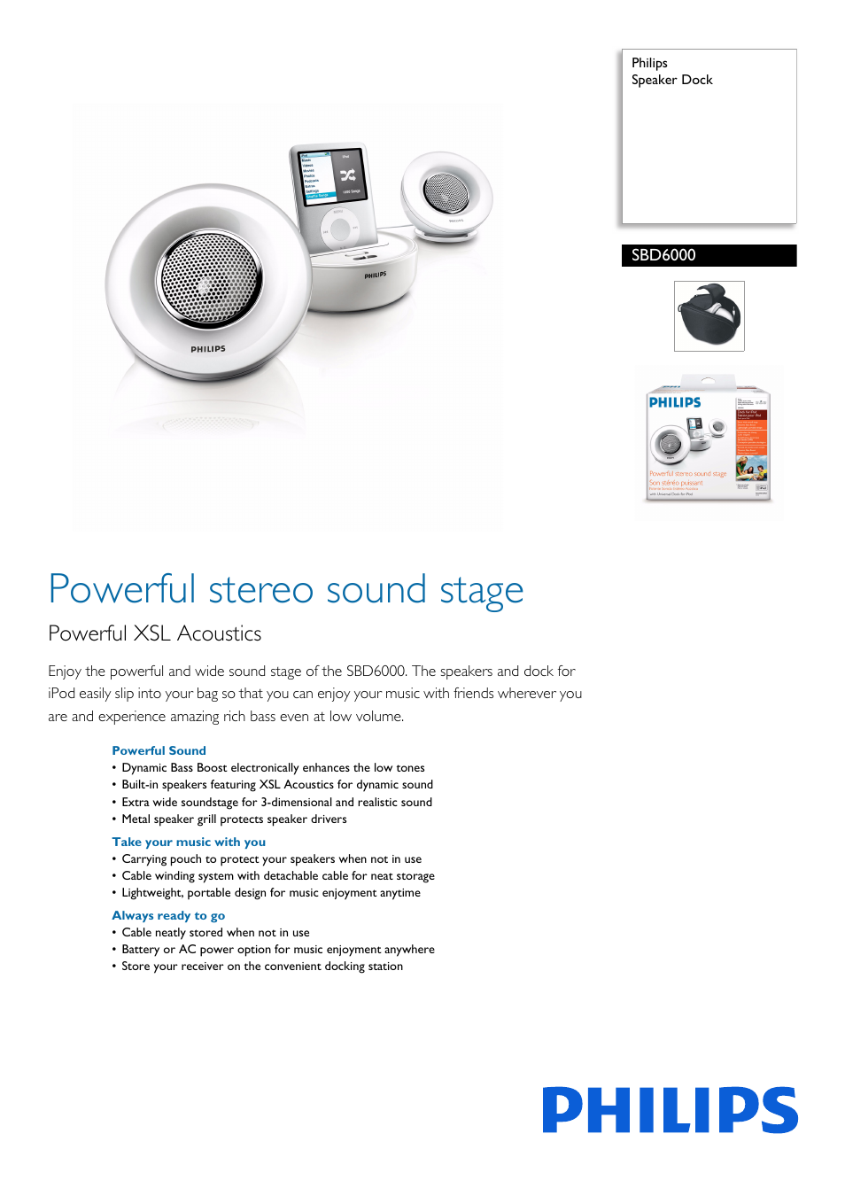 Philips SBD6000-27 User Manual | 2 pages