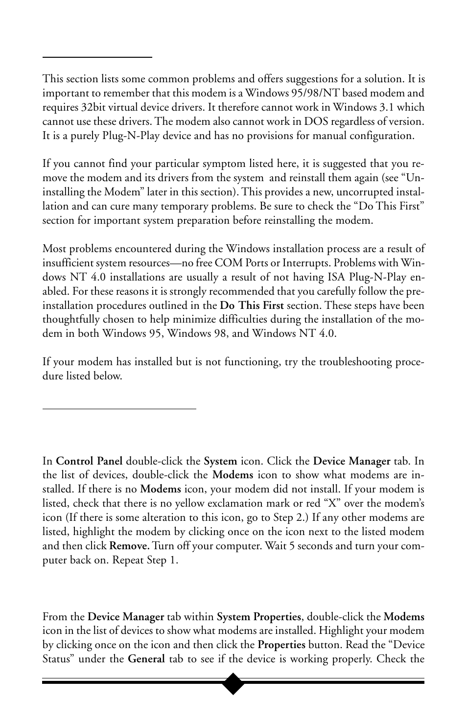 Troubleshooting, Windows 95 and windows 98 | Actiontec electronic IS560LH User Manual | Page 32 / 77