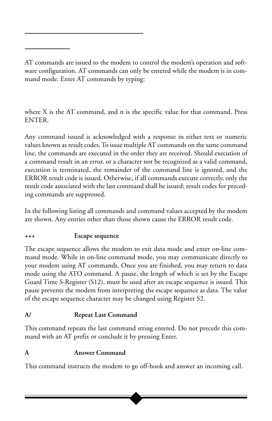 Appendix a: at command set, At commands | Actiontec electronic IS560LH User Manual | Page 39 / 77