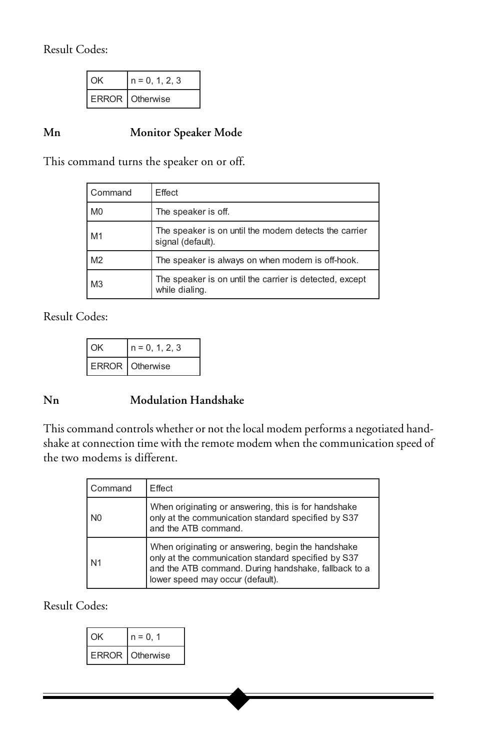 Result codes | Actiontec electronic IS560LH User Manual | Page 44 / 77