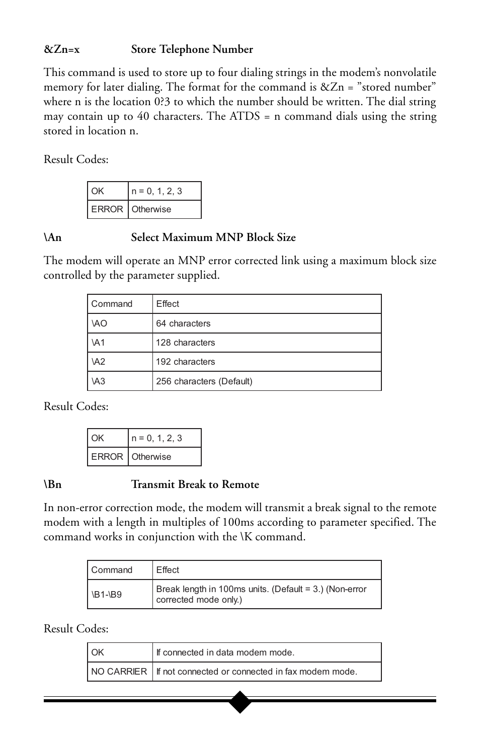 Result codes | Actiontec electronic IS560LH User Manual | Page 55 / 77