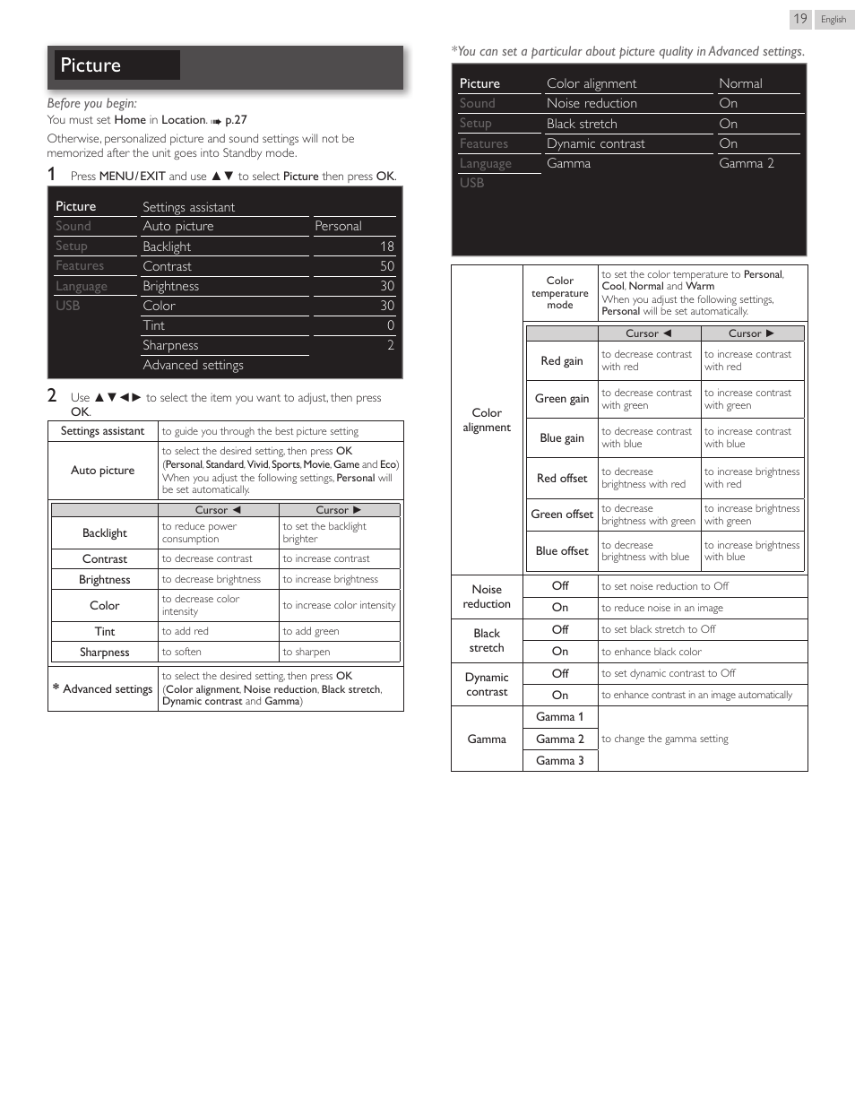 Picture | Philips 22PFL4507-F7 User Manual | Page 19 / 38