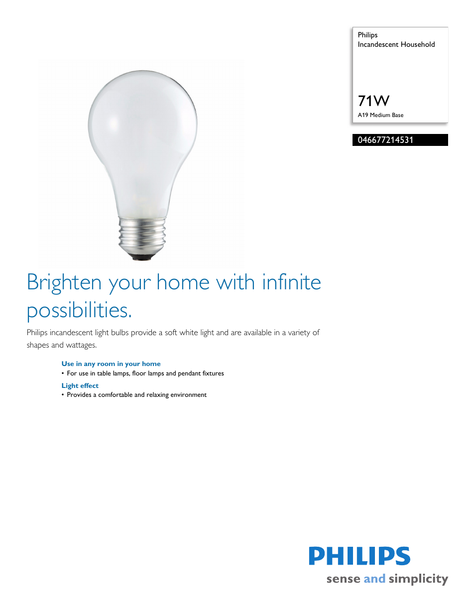 Philips 046677214531 User Manual | 2 pages