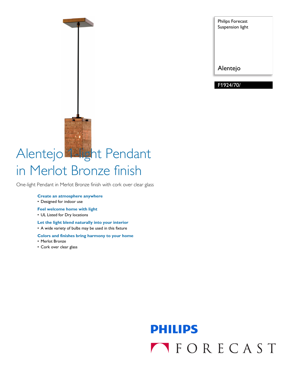 Philips F192470 User Manual | 2 pages