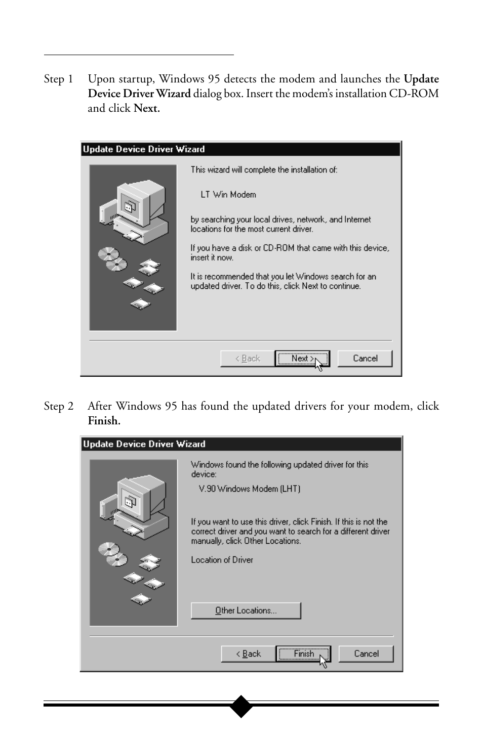 Configuring windows 95 oem sr2 | Actiontec electronic 56K ISA Lite User Manual | Page 15 / 41