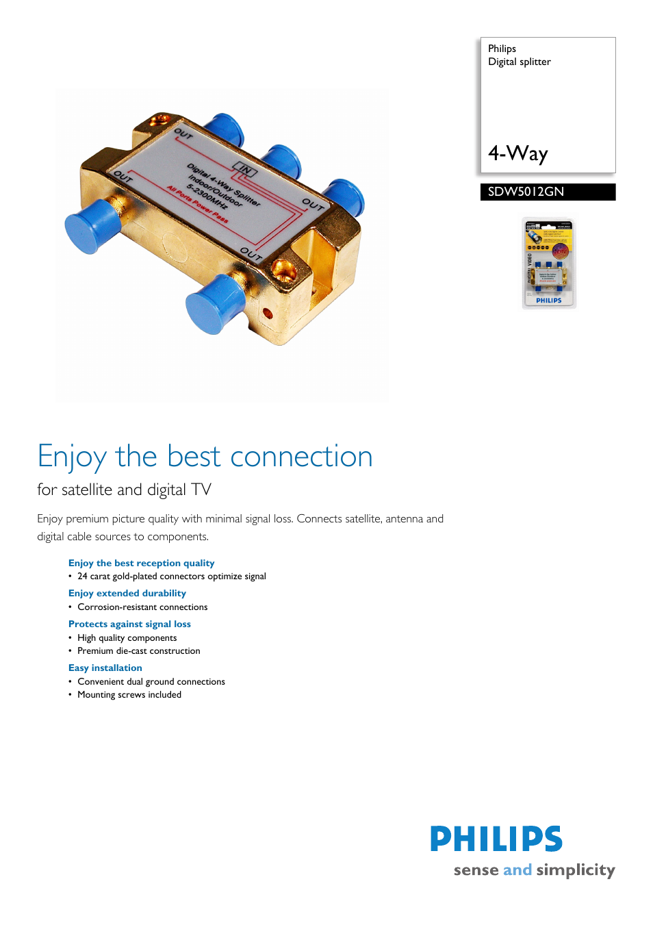 Philips SDW5012GN-17 User Manual | 2 pages