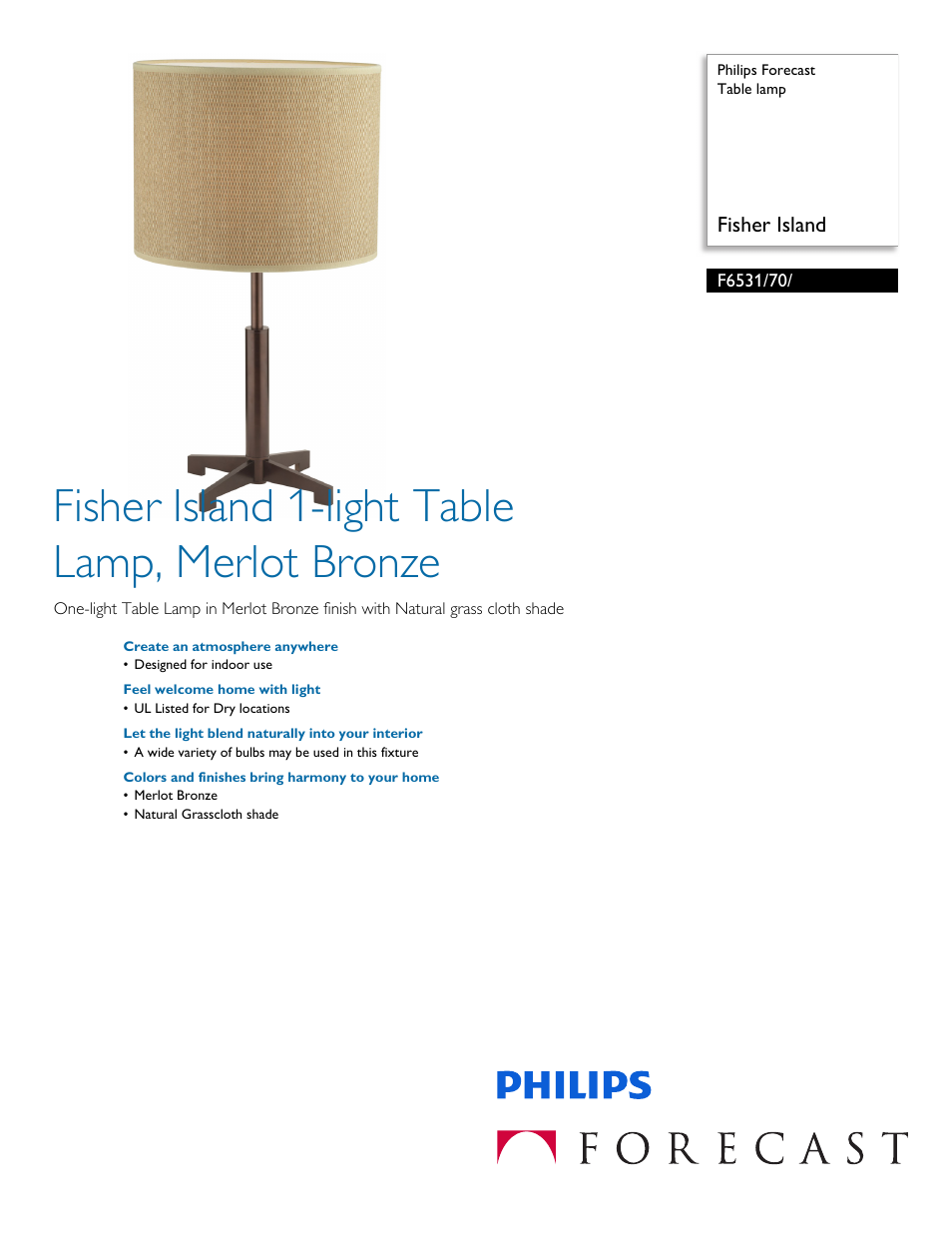 Philips F653170 User Manual | 2 pages