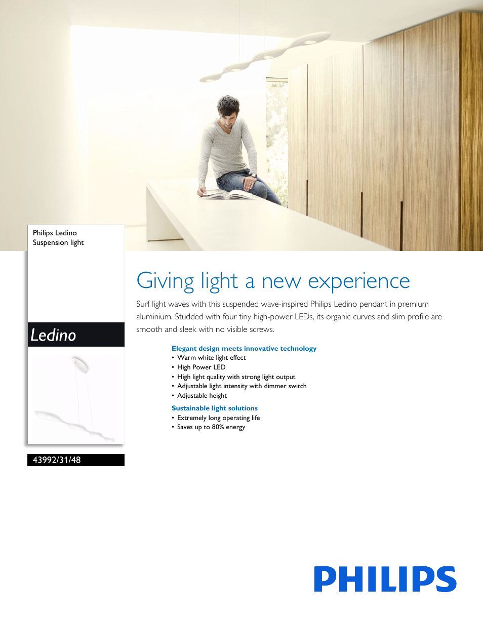 Philips Ledino Suspension light 43992-31-48 User Manual | 3 pages
