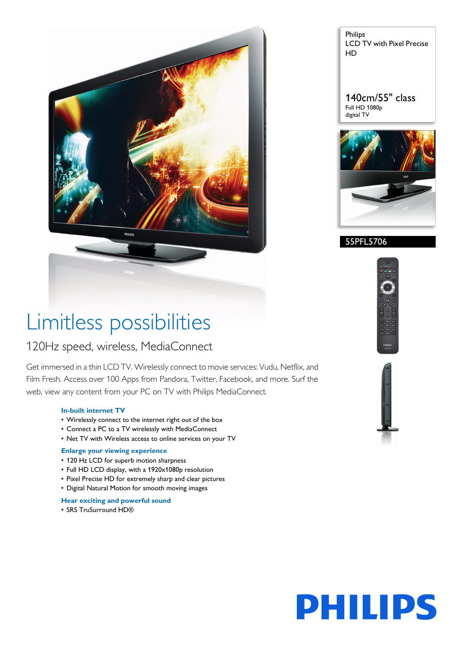 Philips 55PFL5706-F7 User Manual | 3 pages
