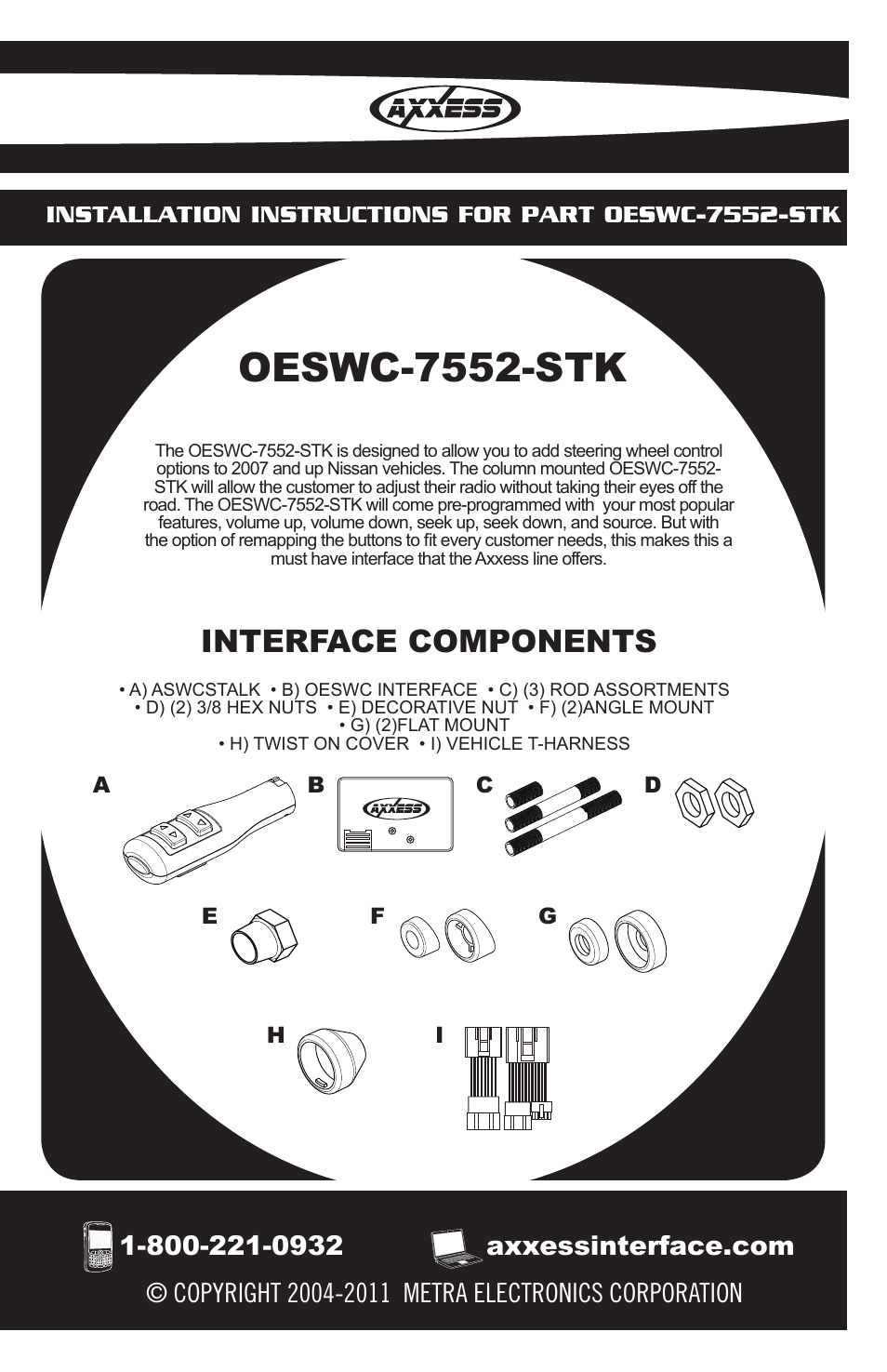Axxess Interface OESWC-7552-STK User Manual | 8 pages