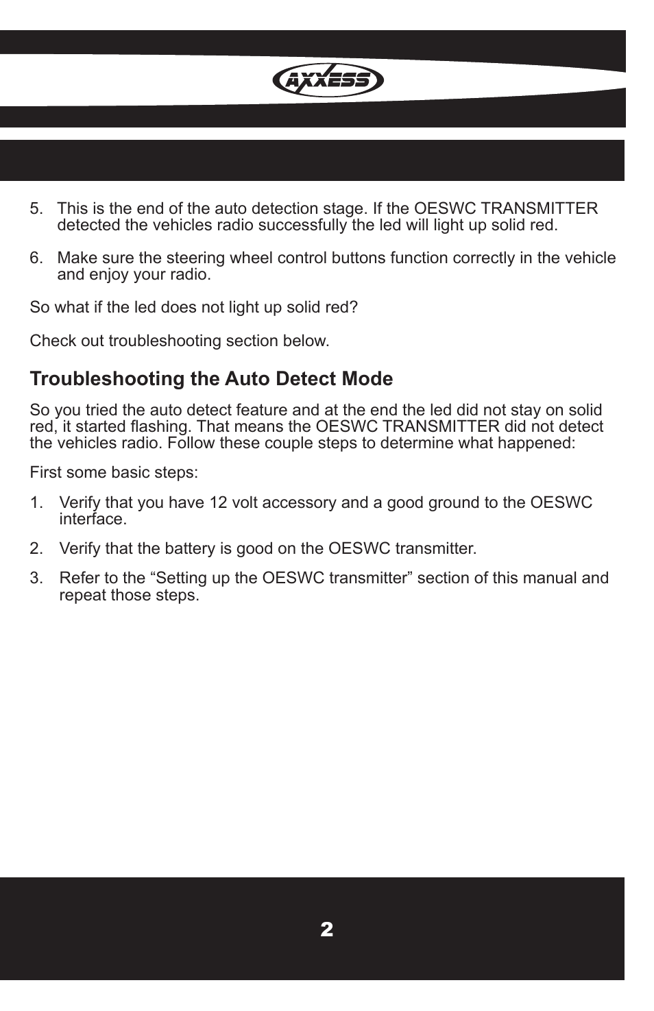 Axxess Interface OESWC-LAN29H User Manual | Page 3 / 8