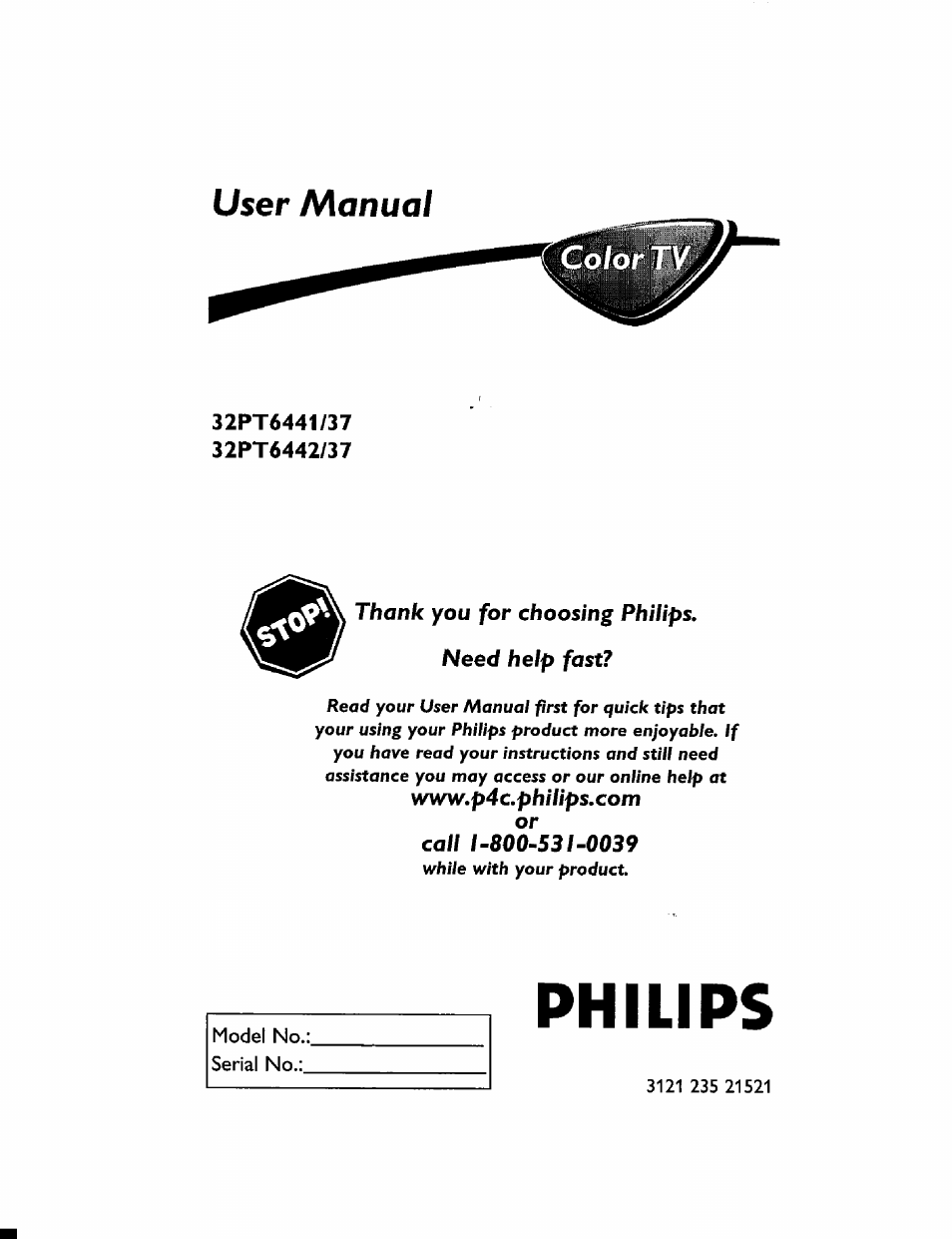 Philips 32PT6441-37 User Manual | 42 pages